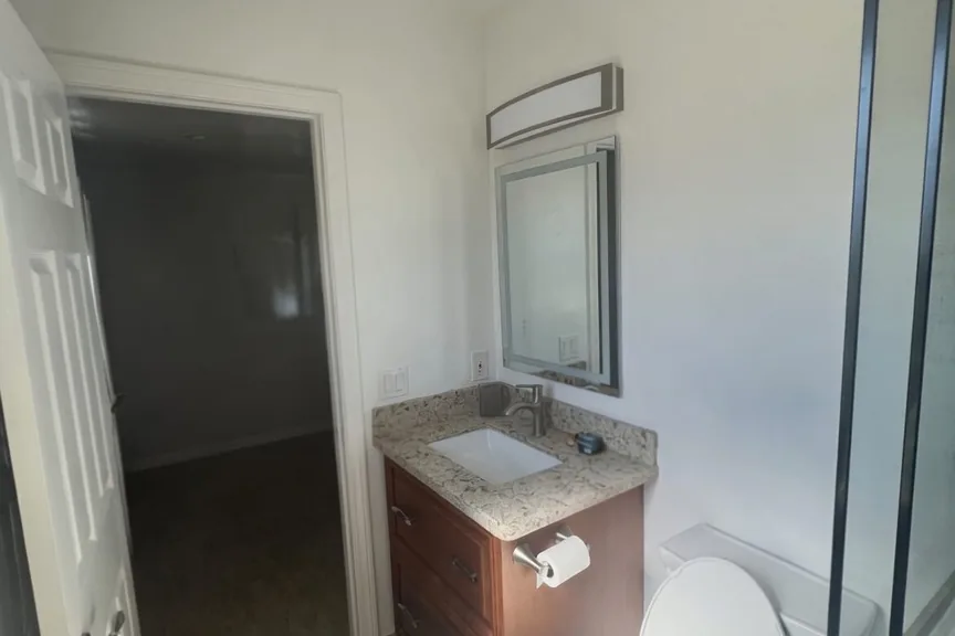 Second bathroom finished around the vanity and shower, a Tony's Painting job in San Diego County