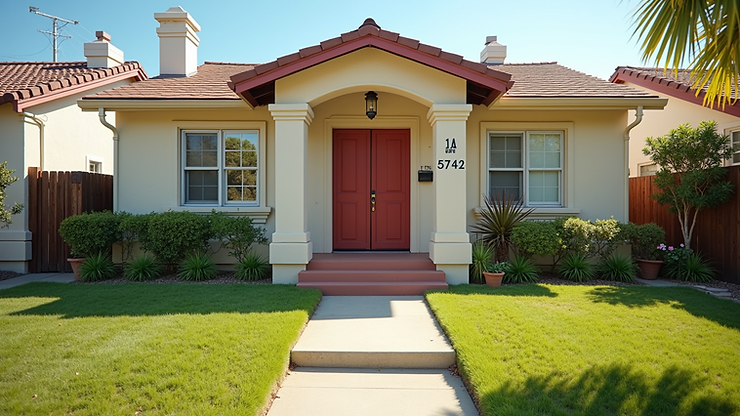 Eye-level view of a freshly painted San Diego home exterior